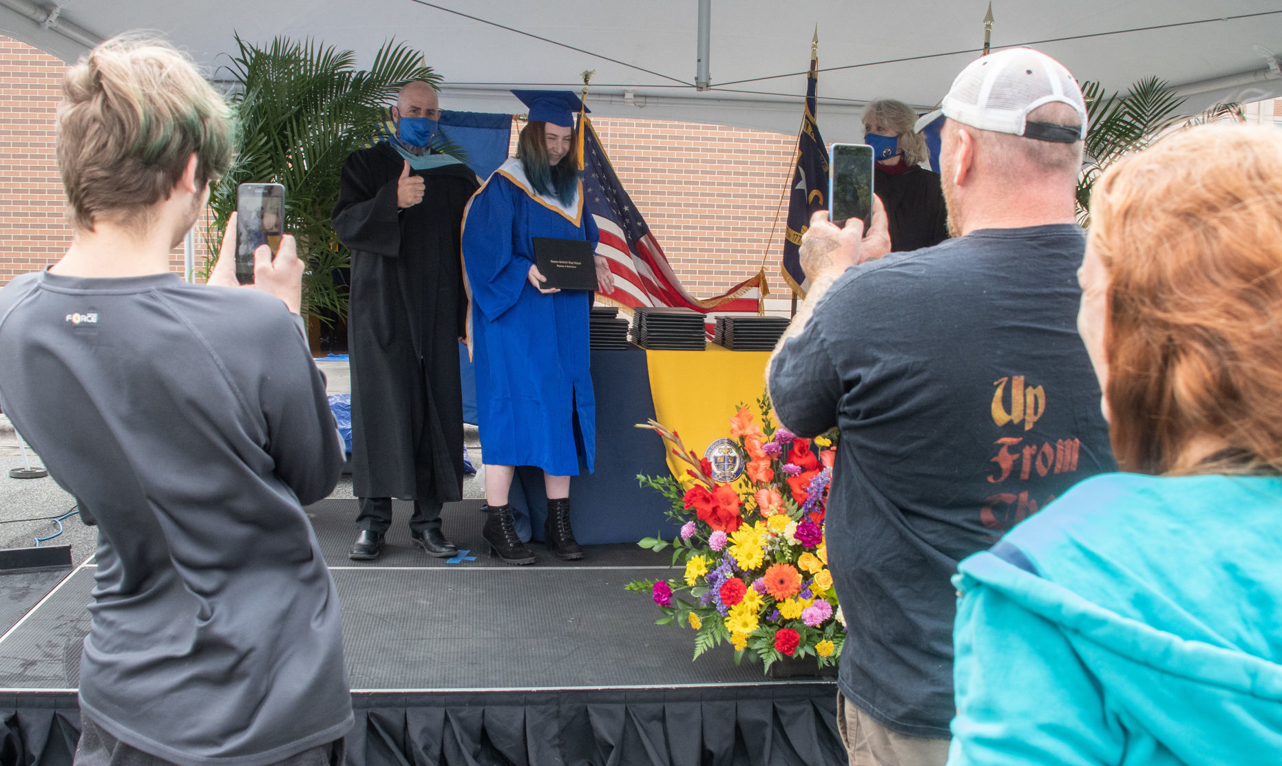 Eastern Guilford High School's drive-thru graduation